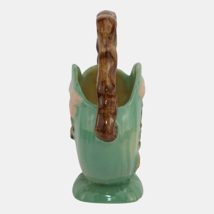Roseville Ming Tree Green 1949 Vintage Mid Century Modern Pottery Basket 508-8