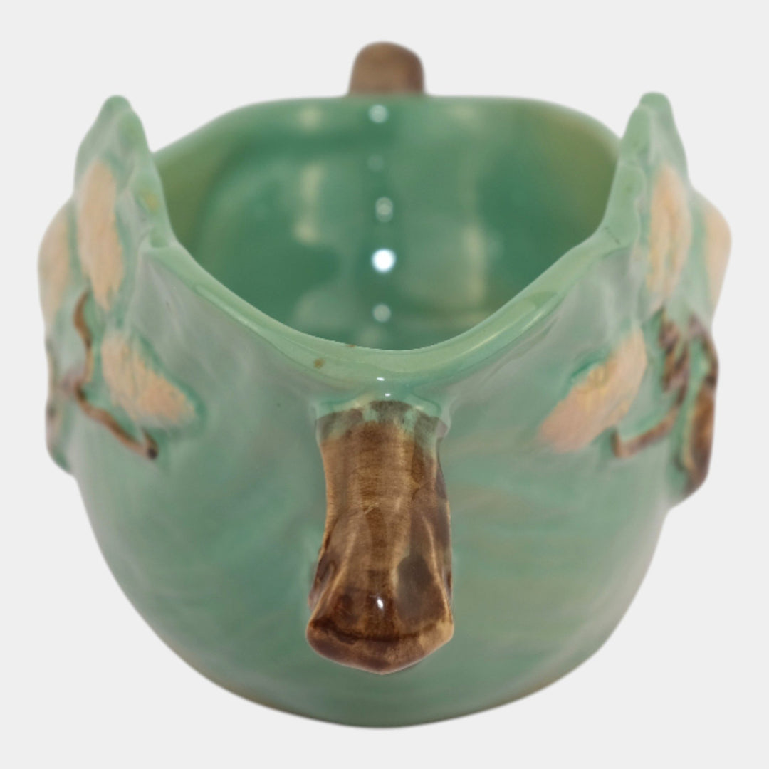 Roseville Ming Tree Green 1949 Mid Century Modern Pottery Console Bowl 528-10