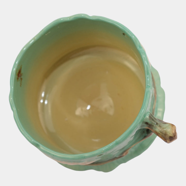 Roseville Ming Tree Green 1949 Vintage Art Deco Pottery Hanging Basket Planter