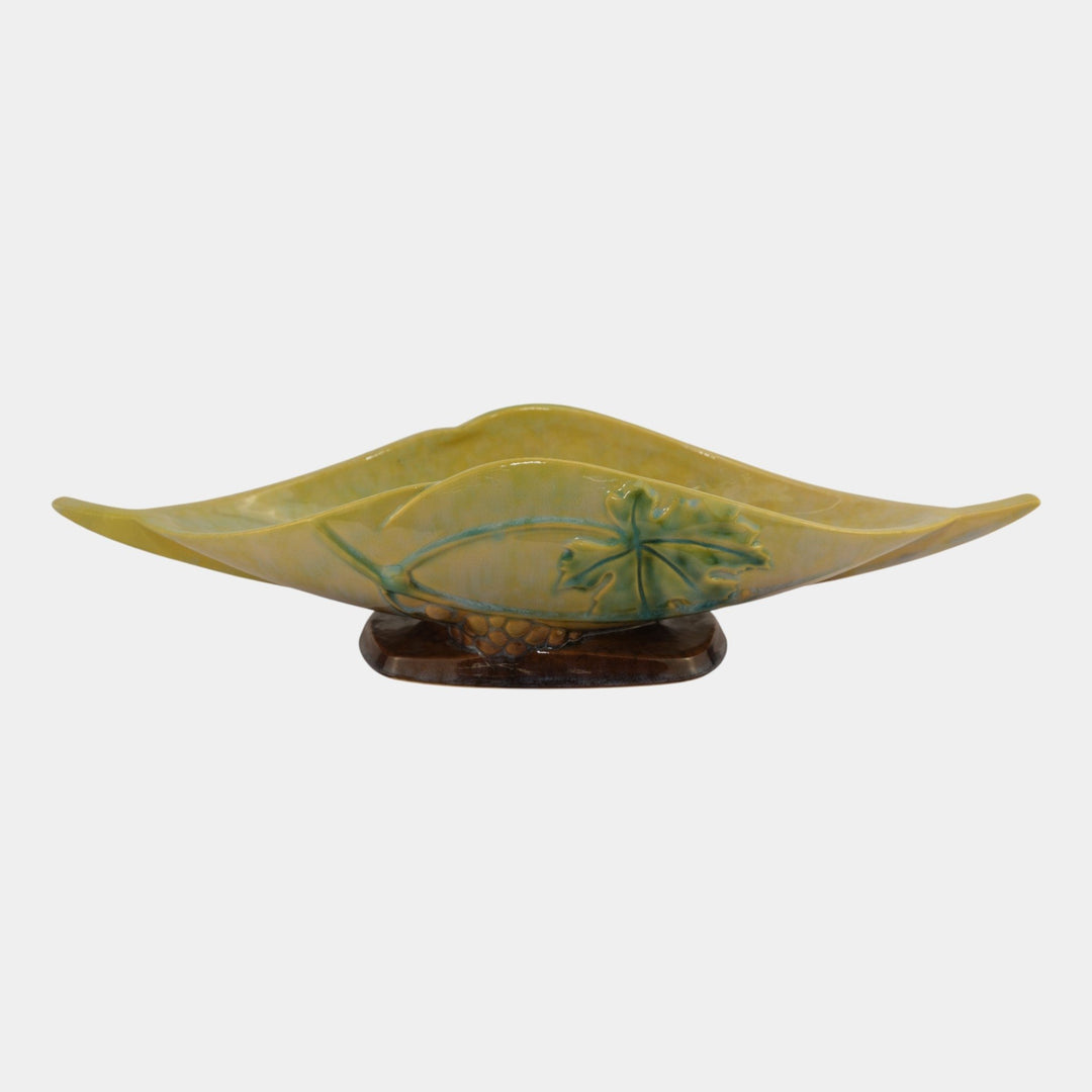 Roseville Wincraft Green 1948 Mid Century Modern Pottery Console Bowl 229-14