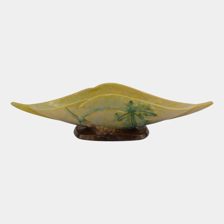 Roseville Wincraft Green 1948 Mid Century Modern Pottery Console Bowl 229-14