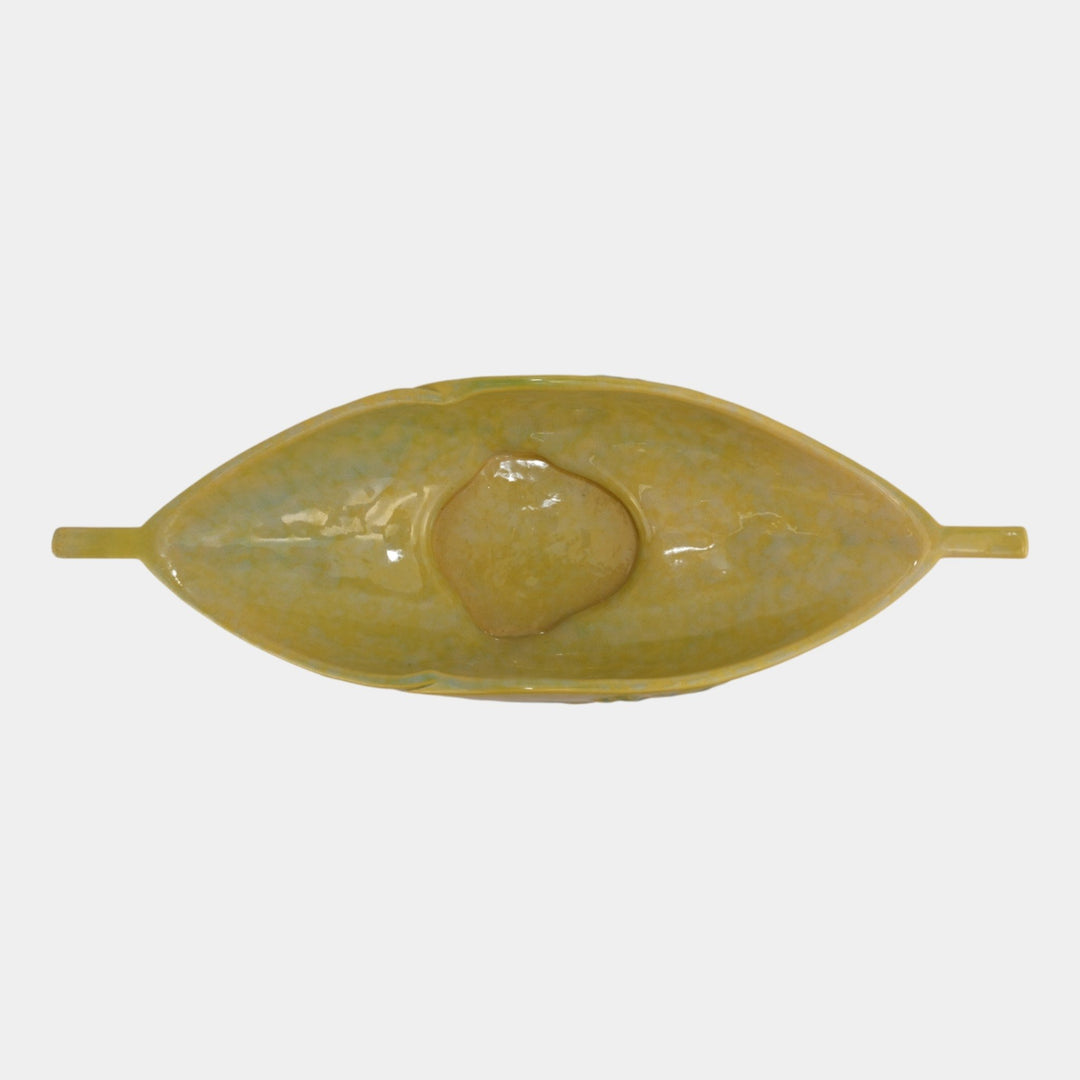 Roseville Wincraft Green 1948 Mid Century Modern Pottery Console Bowl 229-14