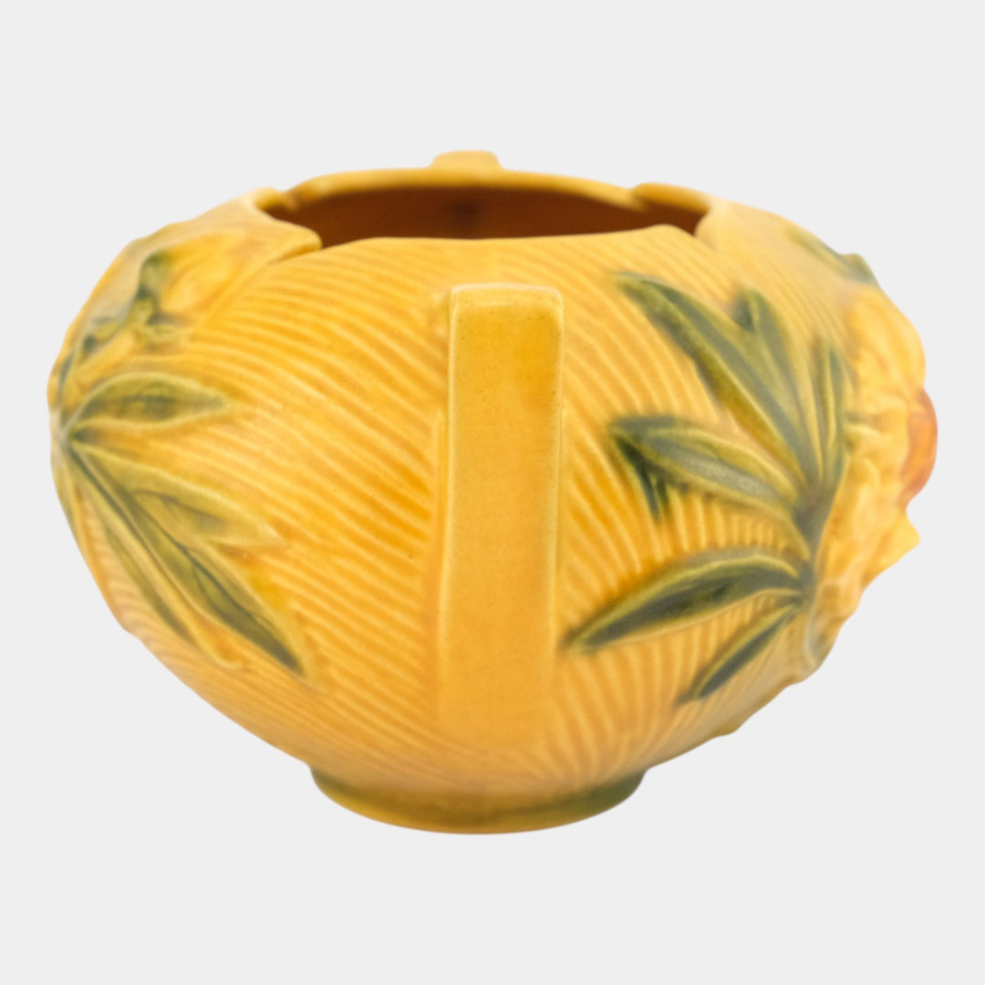 Roseville Peony Yellow 1942 Mid Century Modern Art Pottery Planter Bowl 427-4