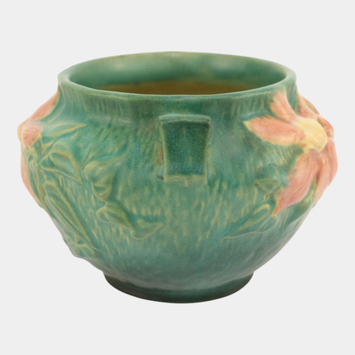 Roseville Clematis Green 1944 Vintage Pottery Ceramic Jardiniere Planter 667-4