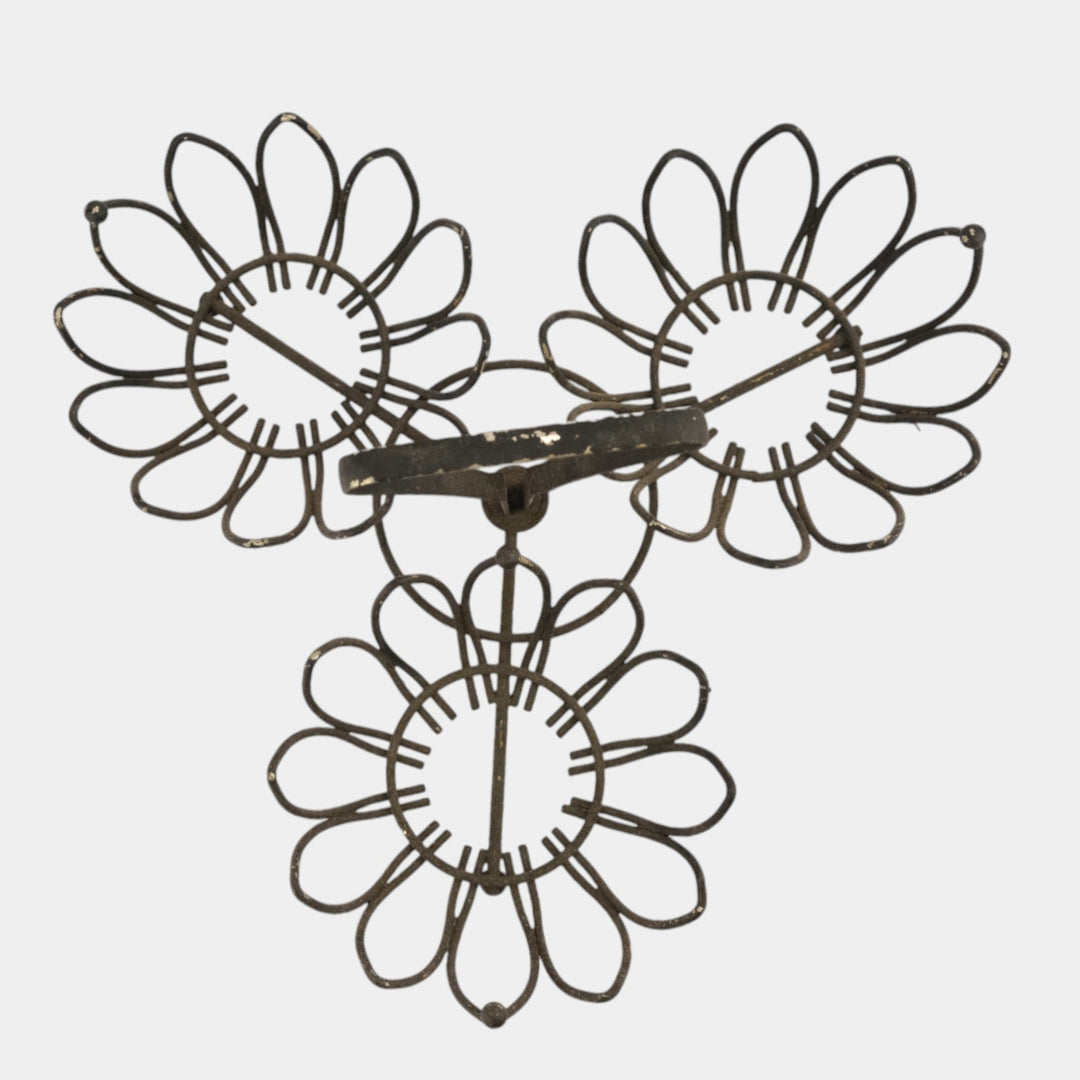 Anna Van Briggle Mid Century Modern Blue Bowl Set with Metal Carrier - Just Art Pottery