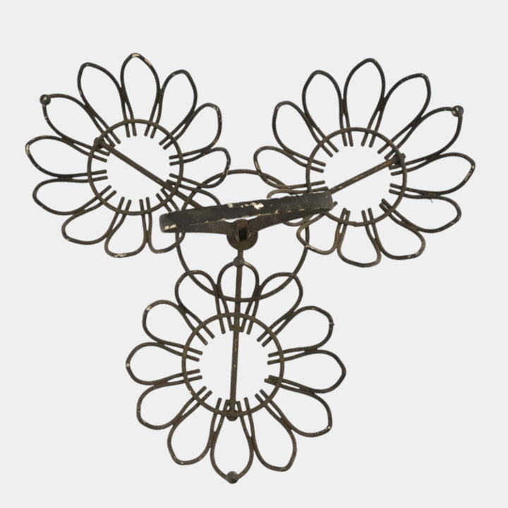 Anna Van Briggle Mid Century Modern Blue Bowl Set with Metal Carrier - Just Art Pottery