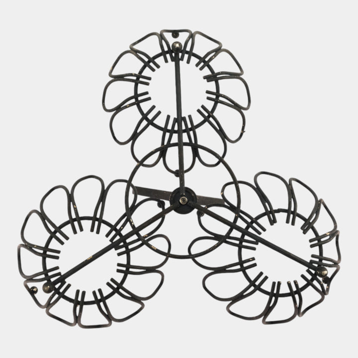 Anna Van Briggle Mid Century Modern Blue Bowl Set with Metal Carrier - Just Art Pottery