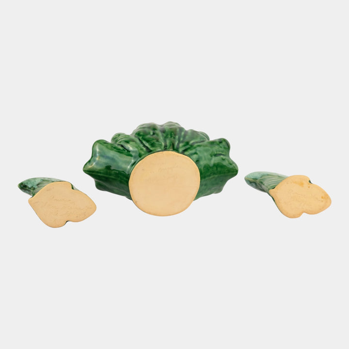 Anna Van Briggle Mid Century Modern Green Leaf Bowl Bud Vase - Just Art Pottery