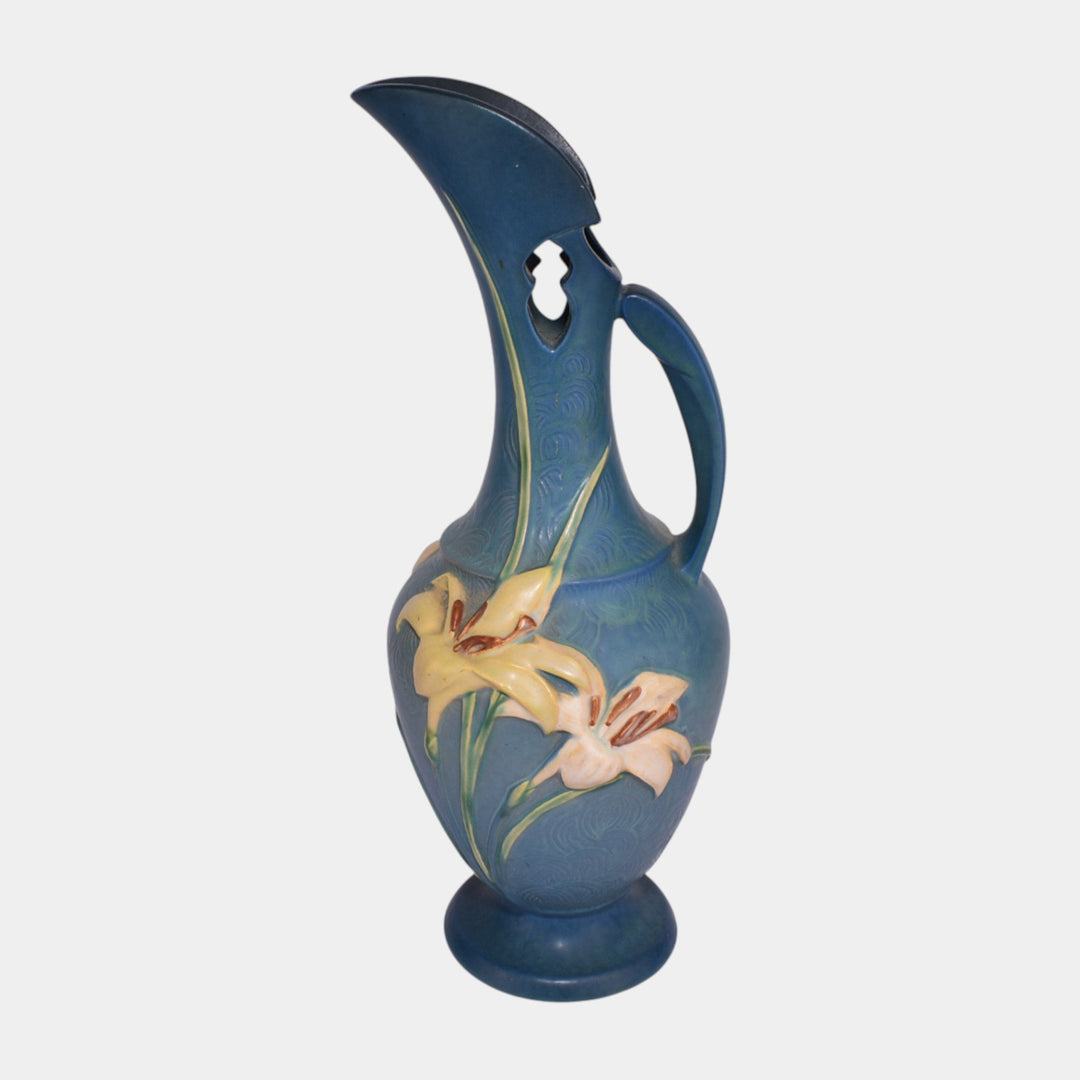 Roseville Zephyr Lily Green 1946 Mid Century Modern Art Pottery Ewer 24-15 - Just Art Pottery