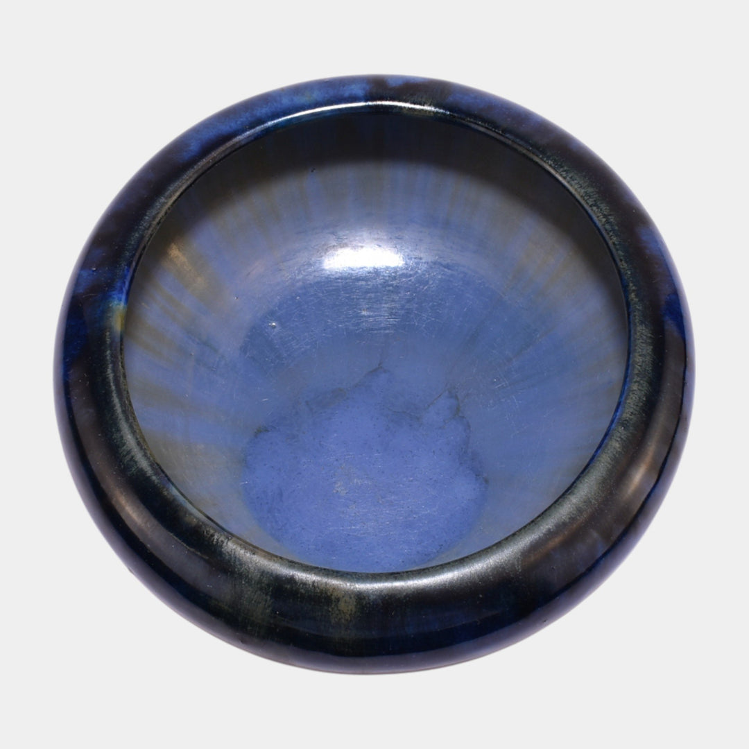 Fulper 1909-17 Vintage Arts And Crafts Pottery Blue Flambe Ceramic Bowl 437