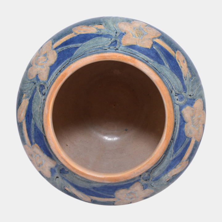Newcomb College 1910 Vintage Arts & Crafts Pottery Floral Vase Henrietta Bailey - Just Art Pottery