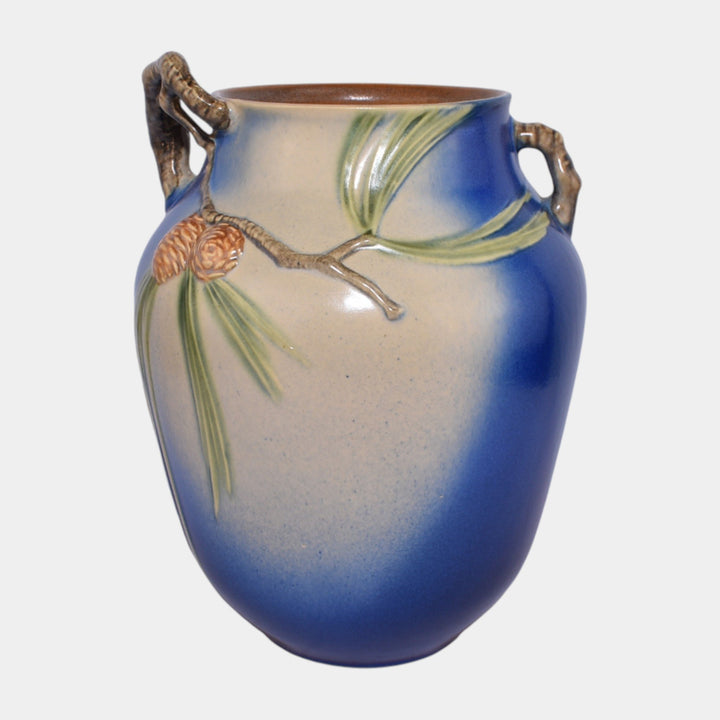 Roseville Pine Cone Blue 1936 Vintage Art Deco Pottery Ceramic Vase 711-10