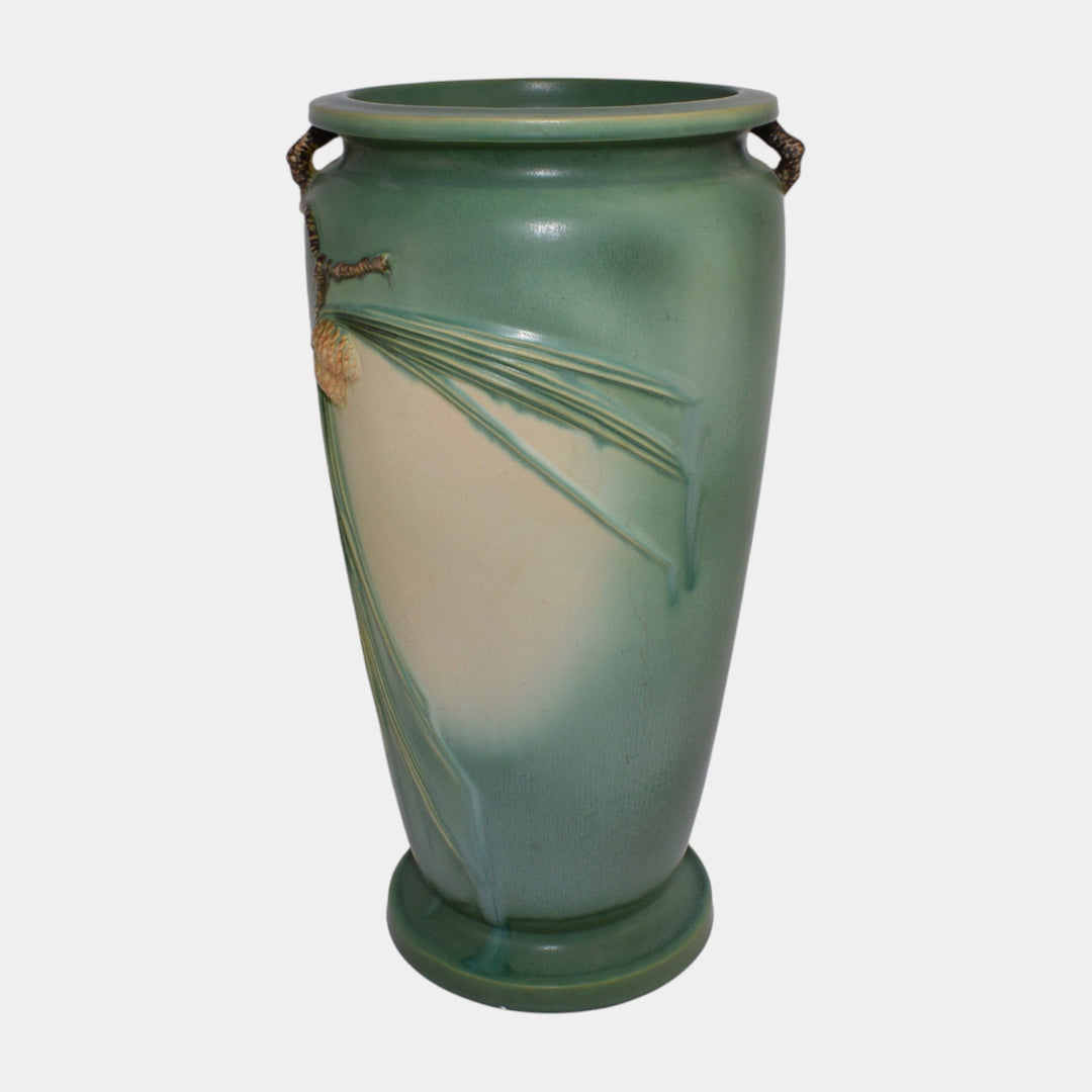 Roseville Pine Cone Green 1936 Vintage Art Pottery Ceramic Umbrella Stand 777-20
