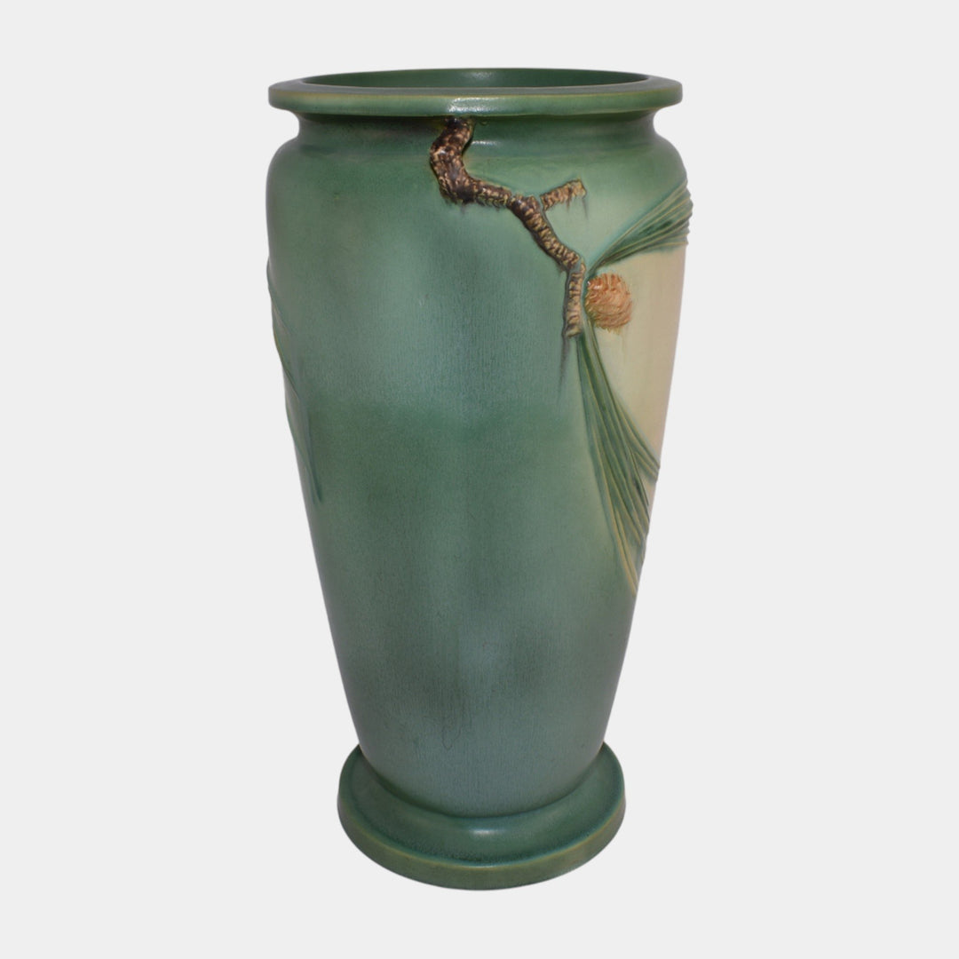 Roseville Pine Cone Green 1936 Vintage Art Pottery Ceramic Umbrella Stand 777-20