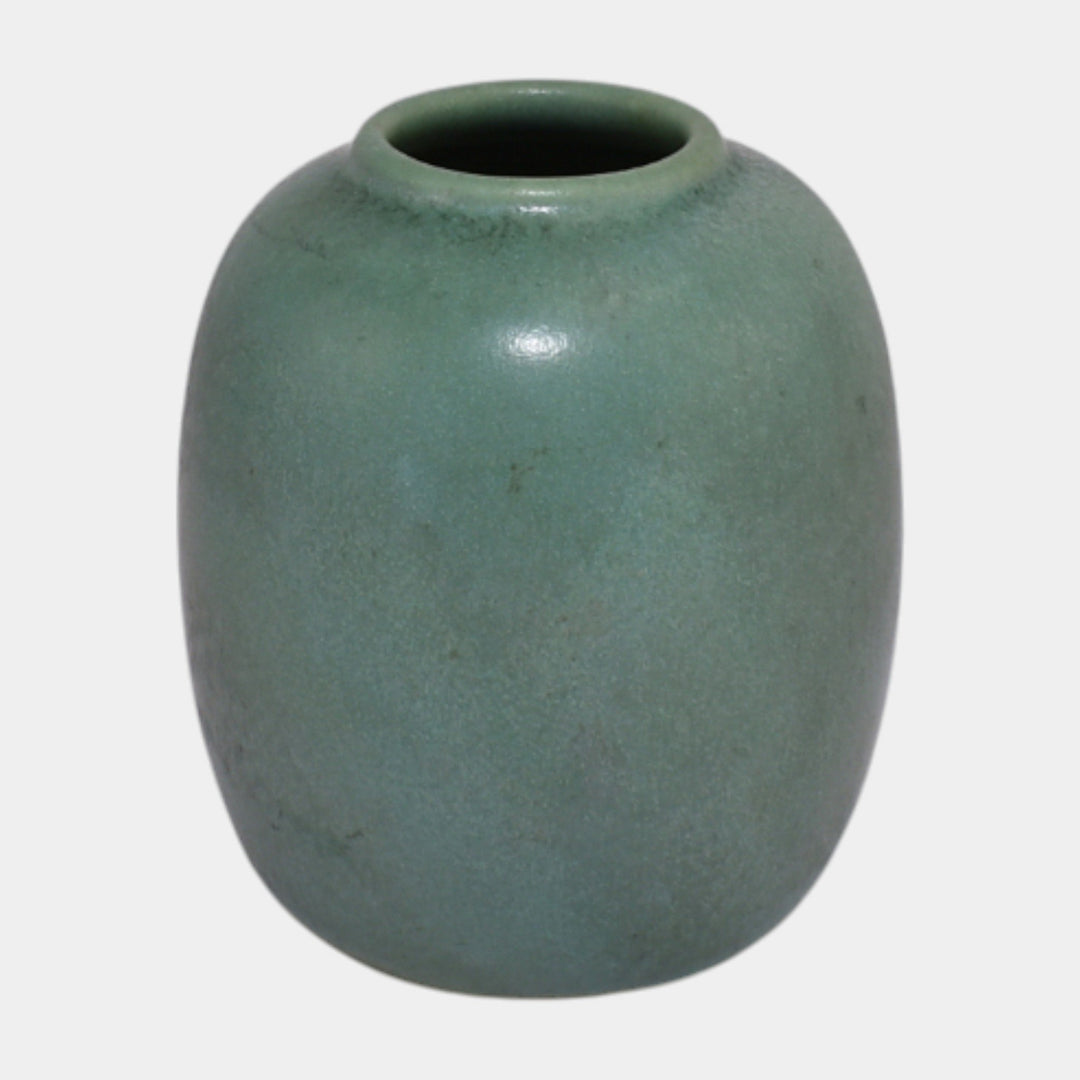 Clifton Art Pottery 1905 Arts And Crafts Matte Mottled Green Cabinet Vase 127