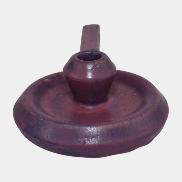 Fulper 1910-16 Arts And Crafts Pottery Purple Candle Holder Chamberstick 48