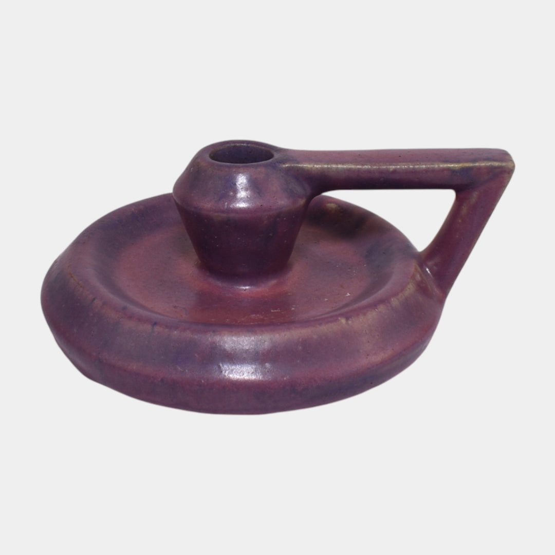 Fulper 1910-16 Arts And Crafts Pottery Purple Candle Holder Chamberstick 48