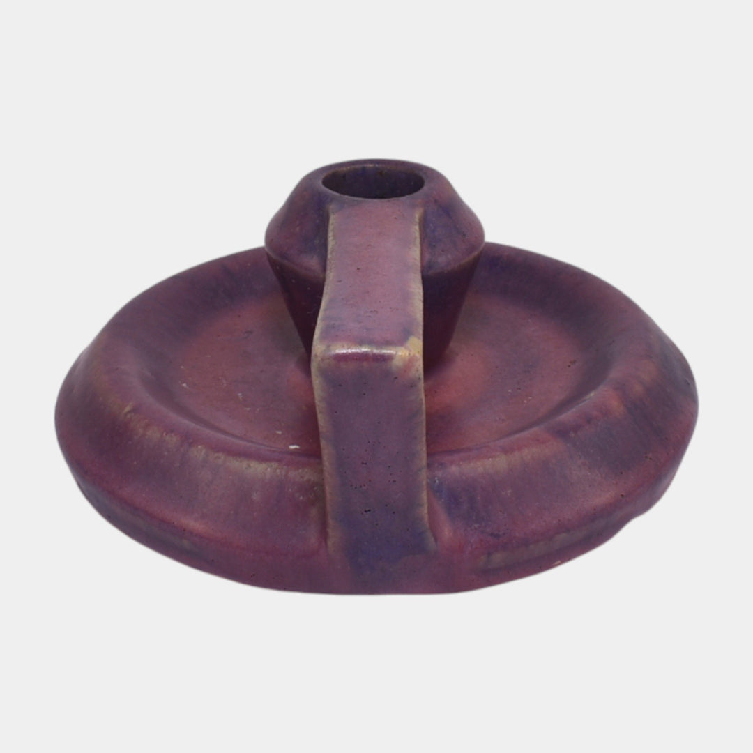 Fulper 1910-16 Arts And Crafts Pottery Purple Candle Holder Chamberstick 48