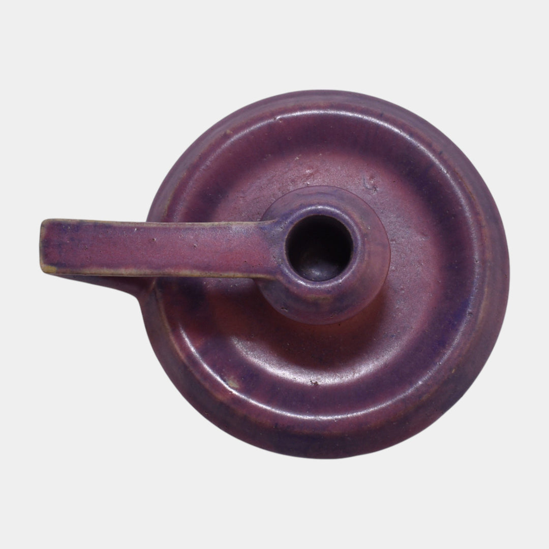 Fulper 1910-16 Arts And Crafts Pottery Purple Candle Holder Chamberstick 48