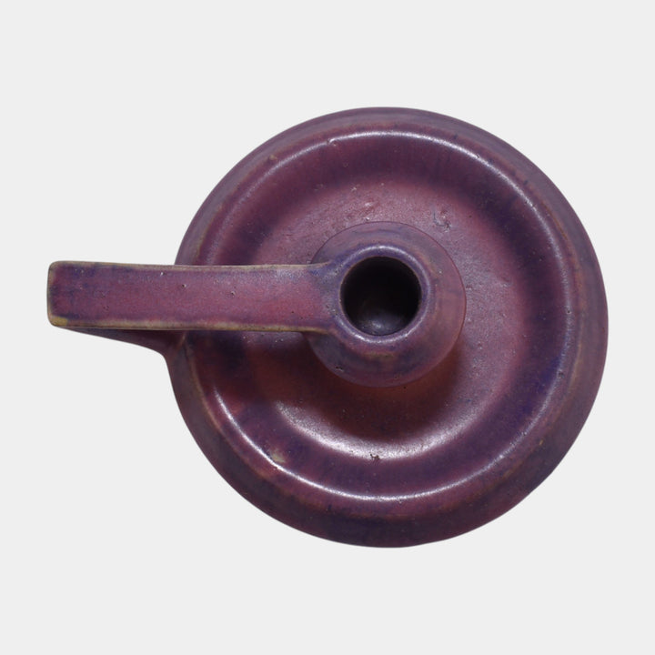Fulper 1910-16 Arts And Crafts Pottery Purple Candle Holder Chamberstick 48