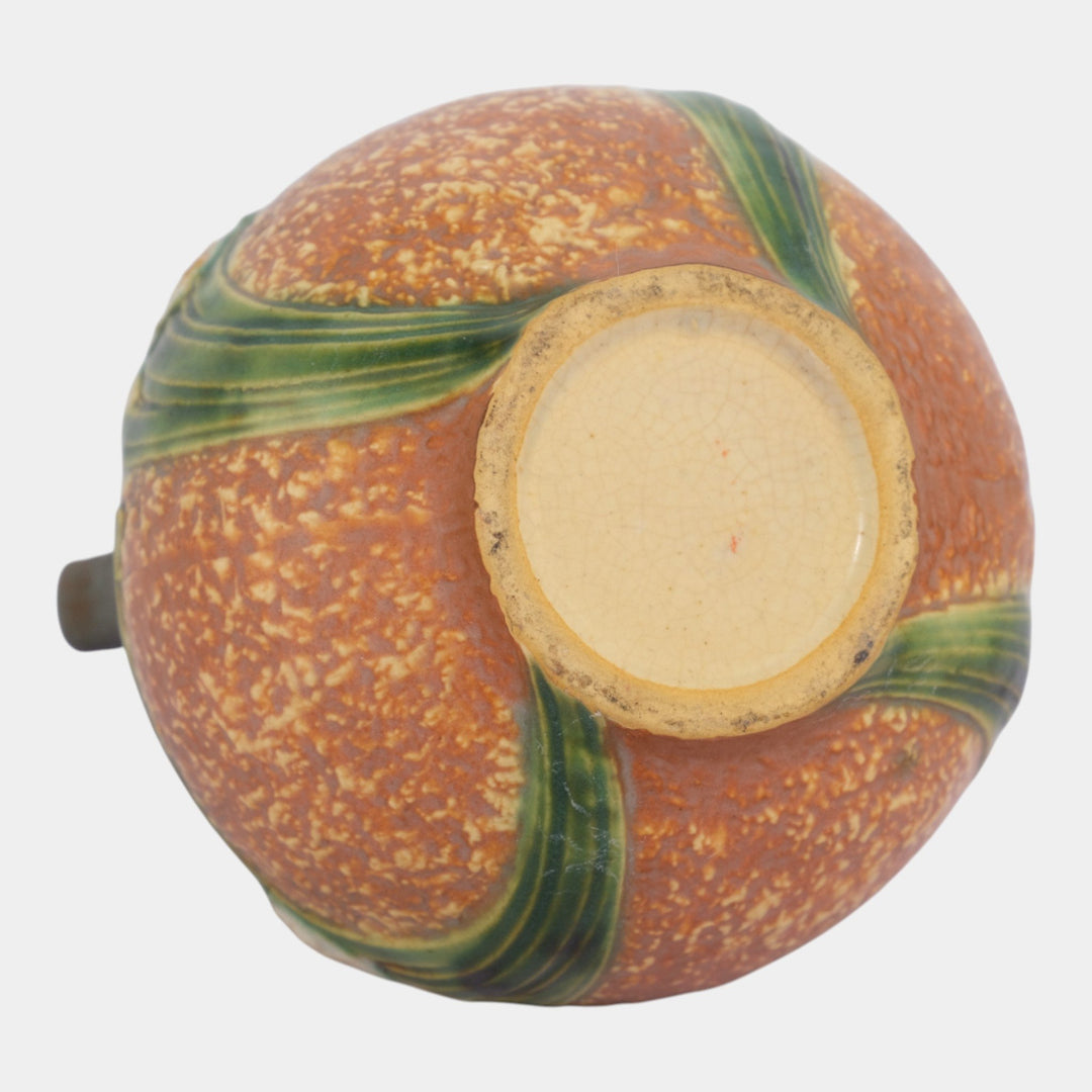 Roseville Jonquil Brown 1931 Vintage Art Pottery Handled Vase 542-5