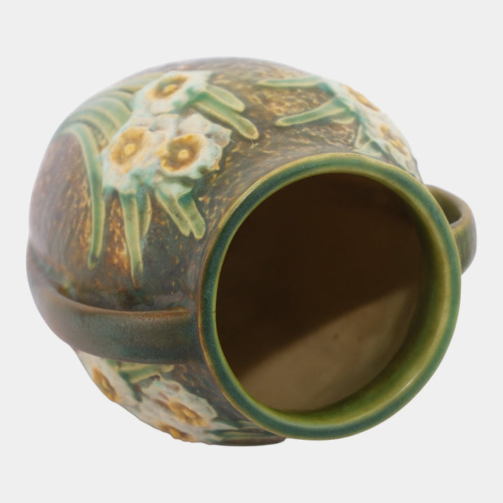 Roseville Jonquil Brown 1931 Vintage Art & Crafts Pottery Ceramic Vase 527-7