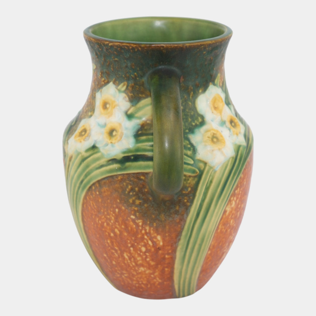 Roseville Jonquil Brown 1931 Vintage Arts & Crafts Pottery Ceramic Vase 529-8