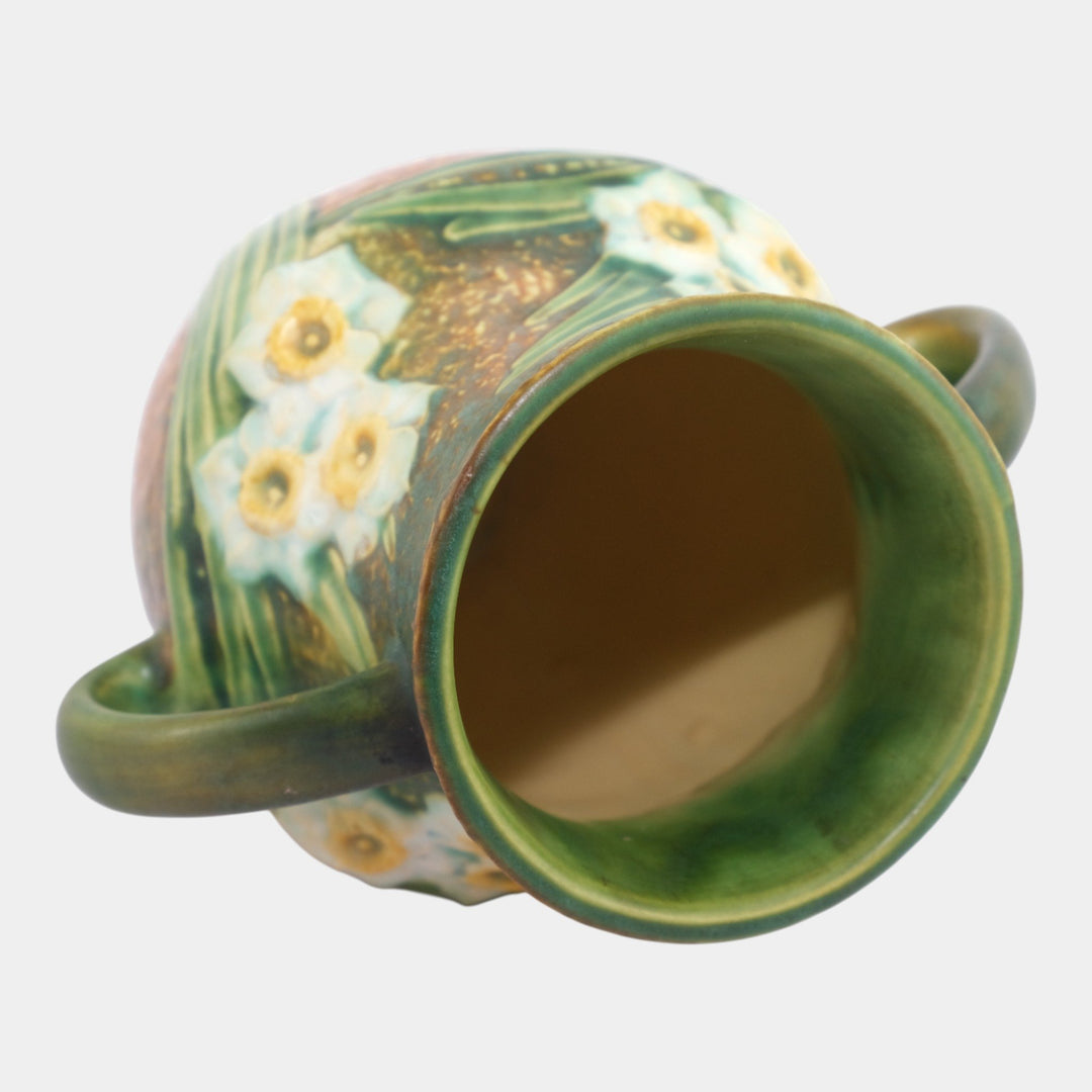 Roseville Jonquil Brown 1931 Vintage Arts & Crafts Pottery Ceramic Vase 529-8