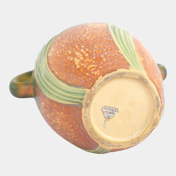 Roseville Jonquil Brown 1931 Vintage Arts & Crafts Pottery Ceramic Vase 529-8