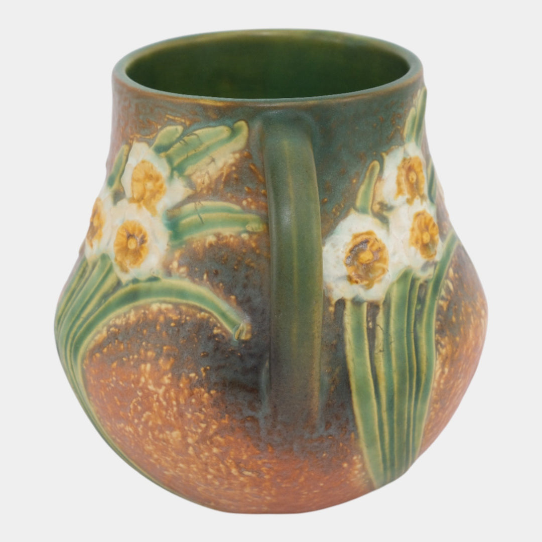 Roseville Jonquil Brown 1931 Vintage Arts And Crafts Pottery Ceramic Vase 526-6