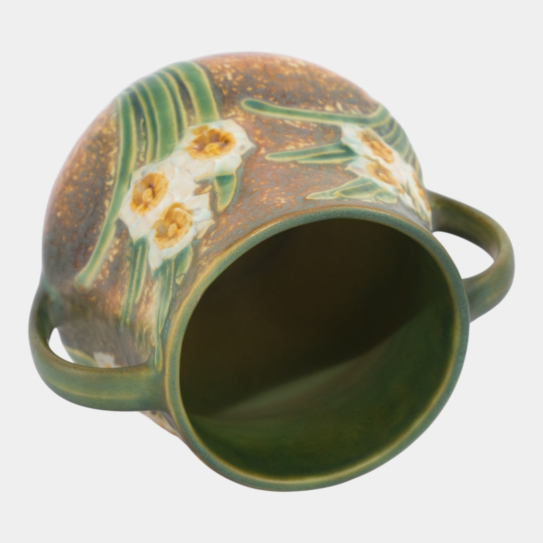 Roseville Jonquil Brown 1931 Vintage Arts And Crafts Pottery Ceramic Vase 526-6