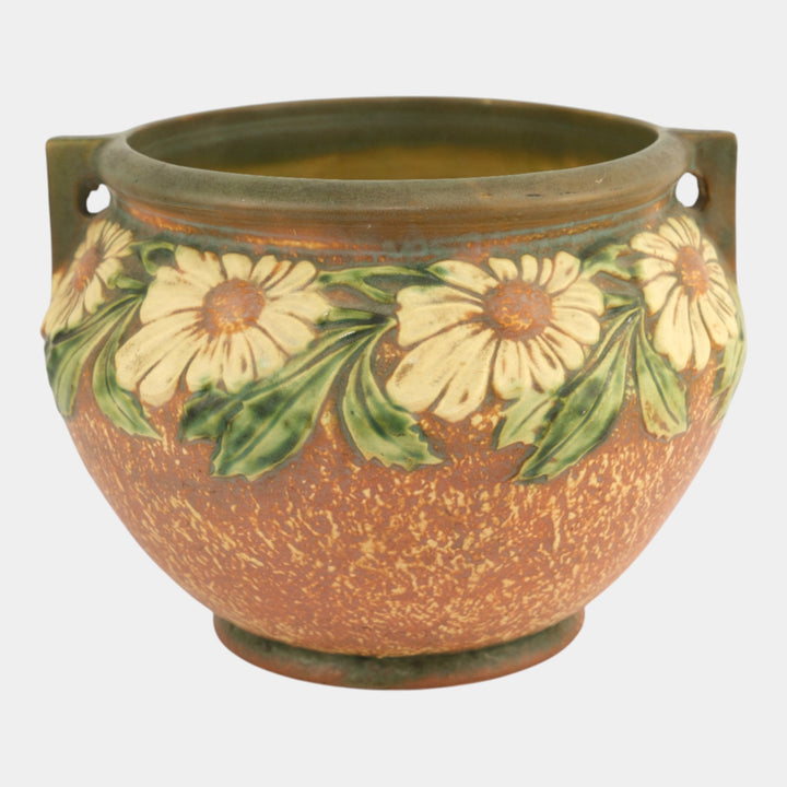 Roseville Dahlrose 1928 Vintage Pottery Ceramic Jardiniere For Pedestal 614-8 - Just Art Pottery