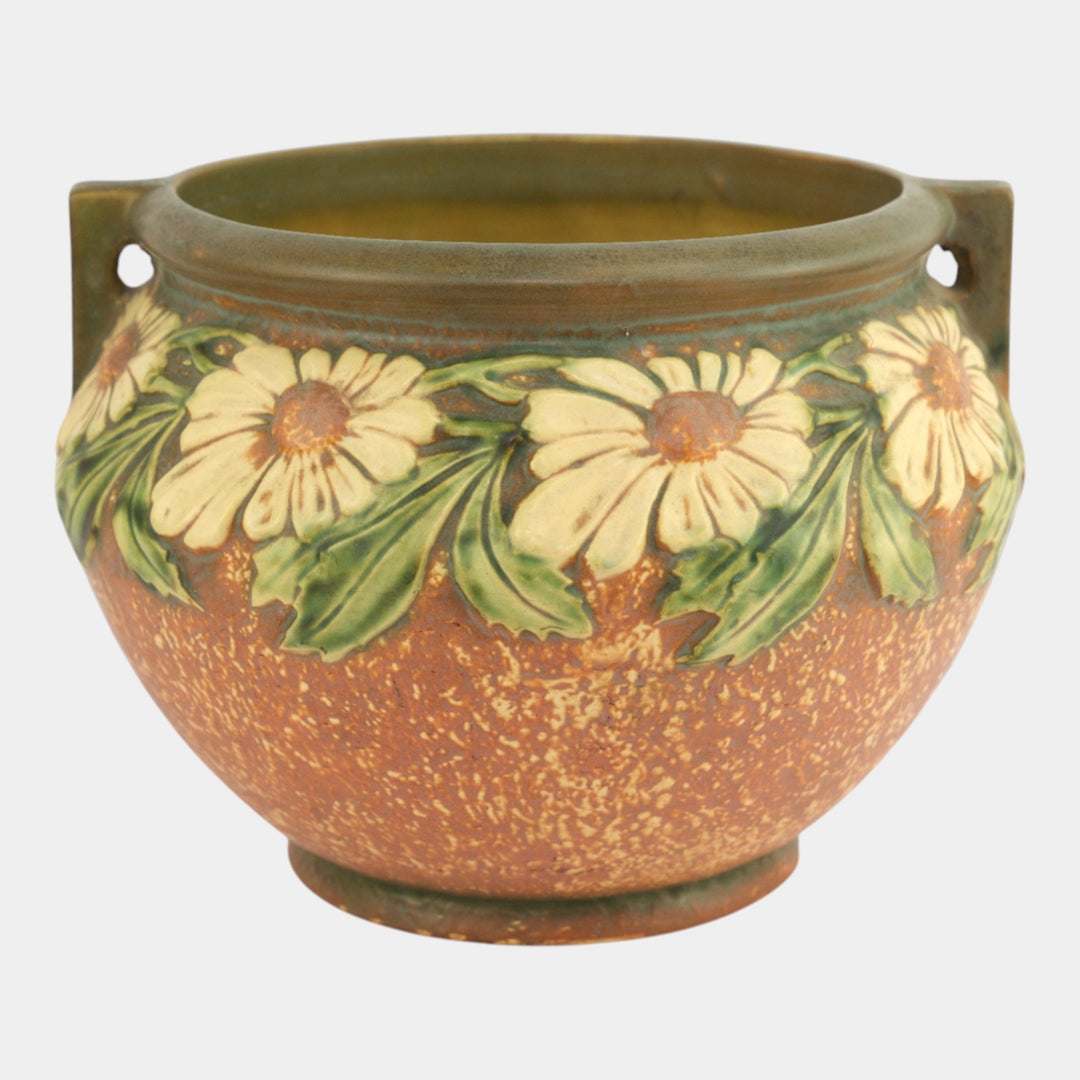 Roseville Dahlrose 1928 Vintage Pottery Ceramic Jardiniere For Pedestal 614-8 - Just Art Pottery