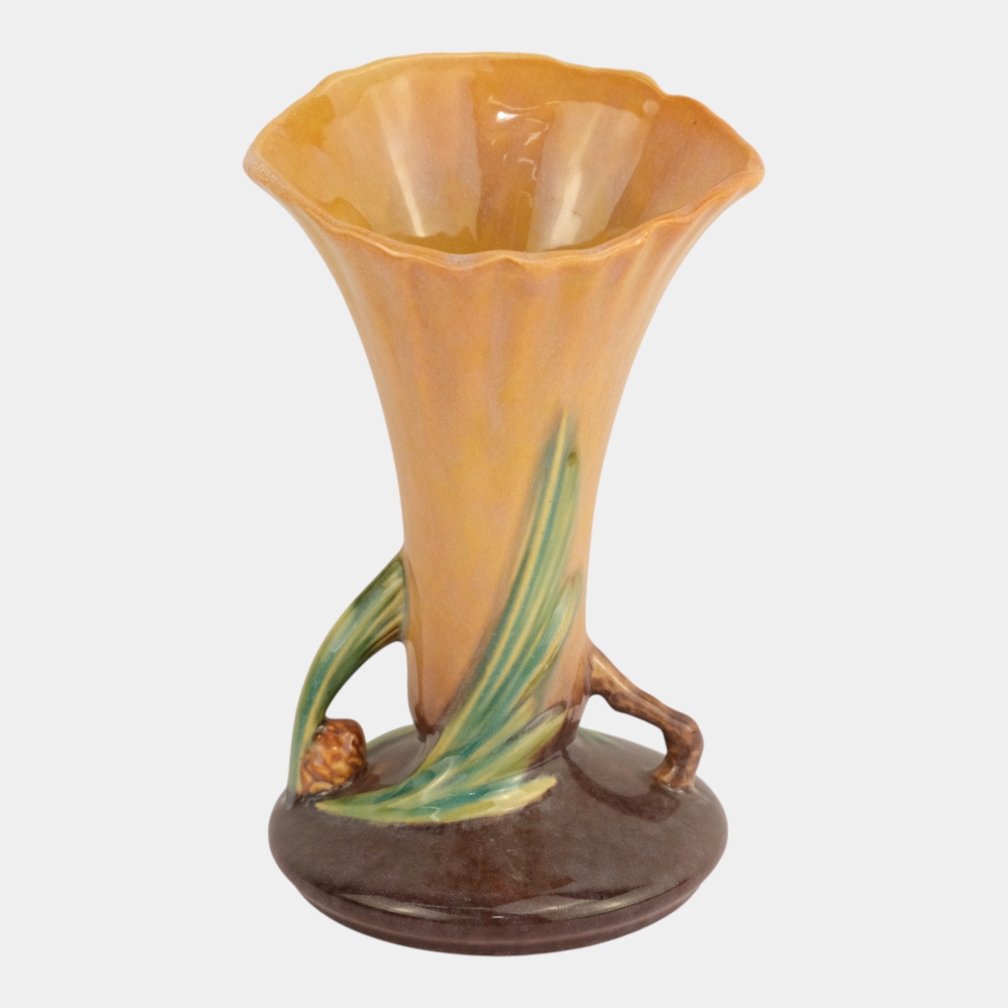 Roseville Wincraft Orange 1948 Mid Century Modern Pottery Pine