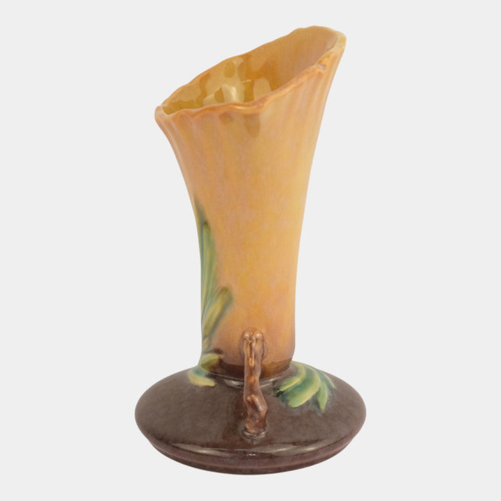 Roseville Wincraft Orange 1948 Mid Century Modern Pottery Pine Cone Vase 283-8