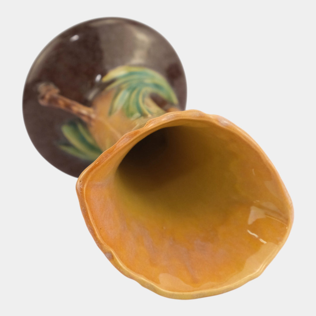 Roseville Wincraft Orange 1948 Mid Century Modern Pottery Pine Cone Vase 283-8