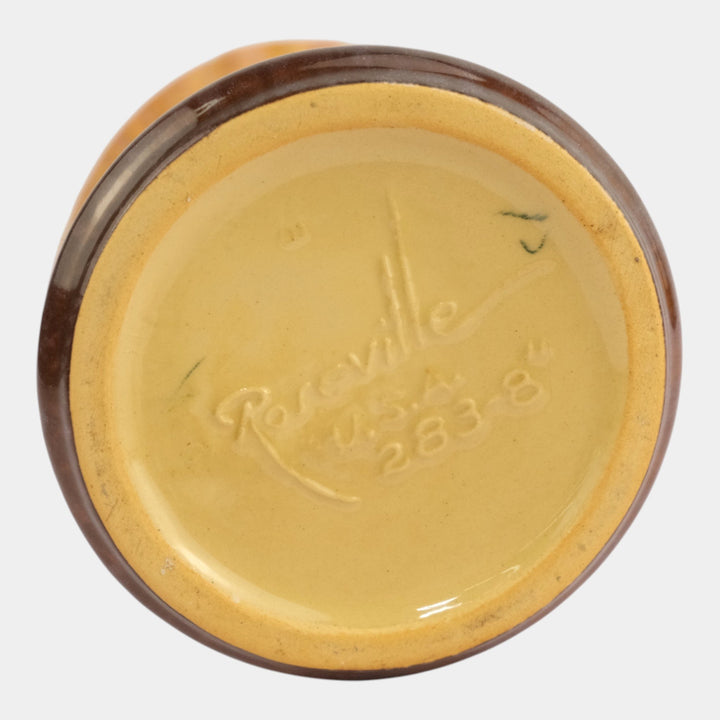 Roseville Wincraft Orange 1948 Mid Century Modern Pottery Pine Cone Vase 283-8