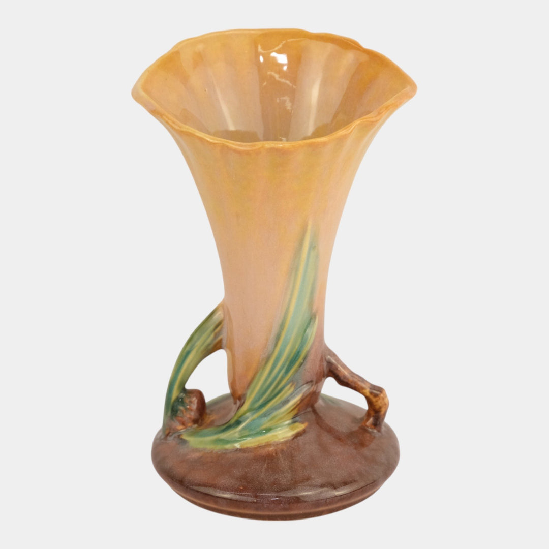 Roseville Wincraft Orange 1948 Mid Century Modern Pottery Pine Cone Vase 283-8