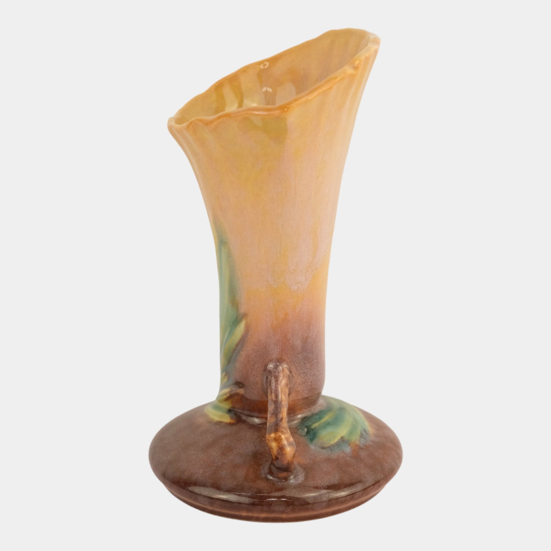 Roseville Wincraft Orange 1948 Mid Century Modern Pottery Pine Cone Vase 283-8