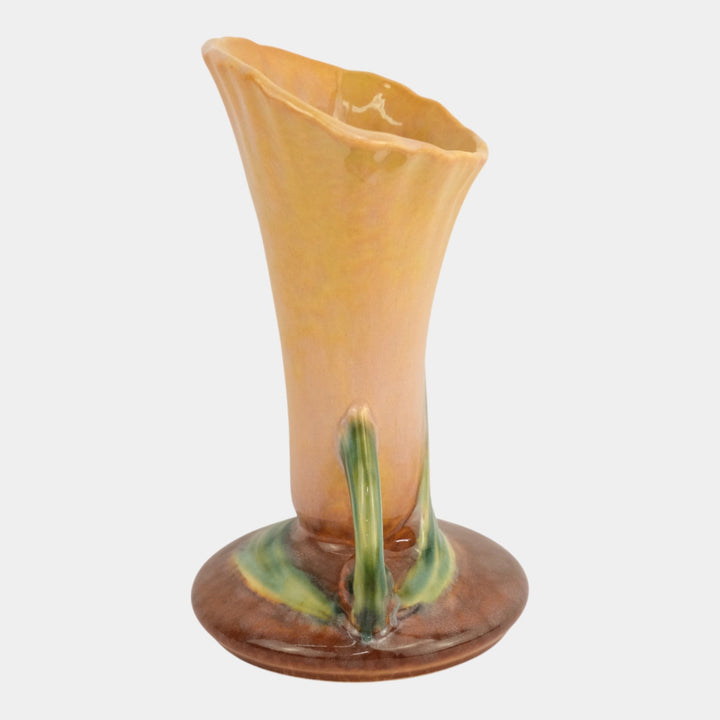 Roseville Wincraft Orange 1948 Mid Century Modern Pottery Pine Cone Vase 283-8