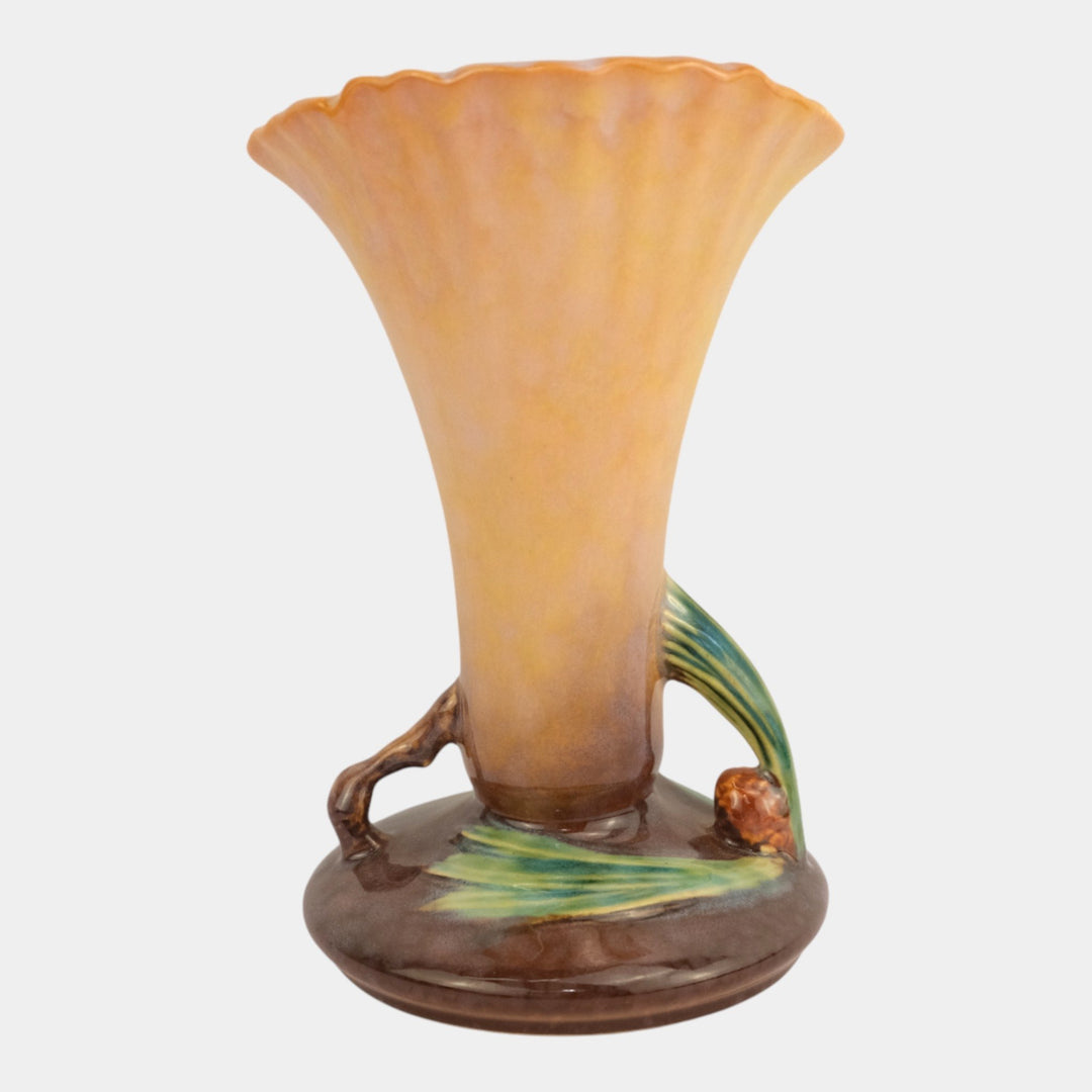 Roseville Wincraft Pine Cone Orange 1948 Mid Century Modern Pottery Vase 2V2-8