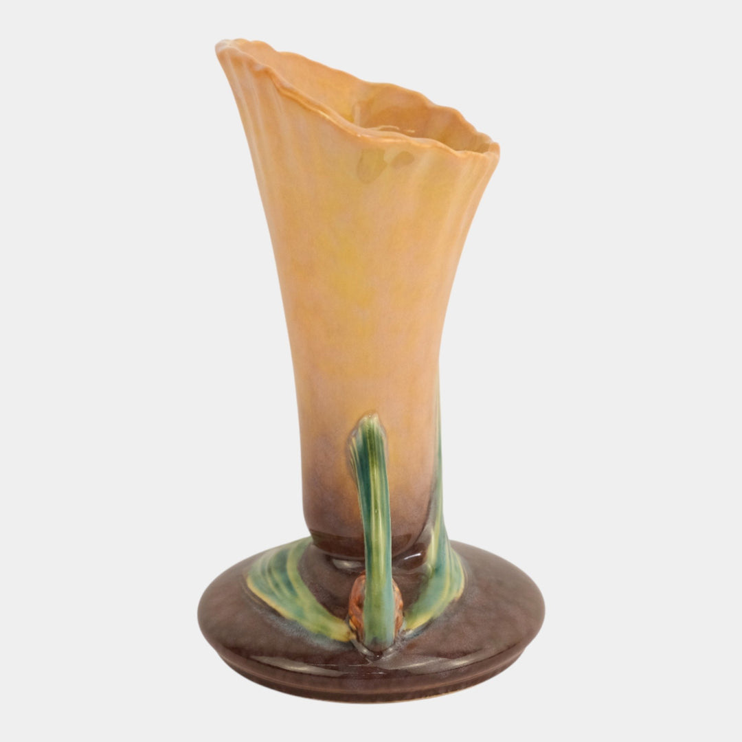 Roseville Wincraft Pine Cone Orange 1948 Mid Century Modern Pottery Vase 2V2-8