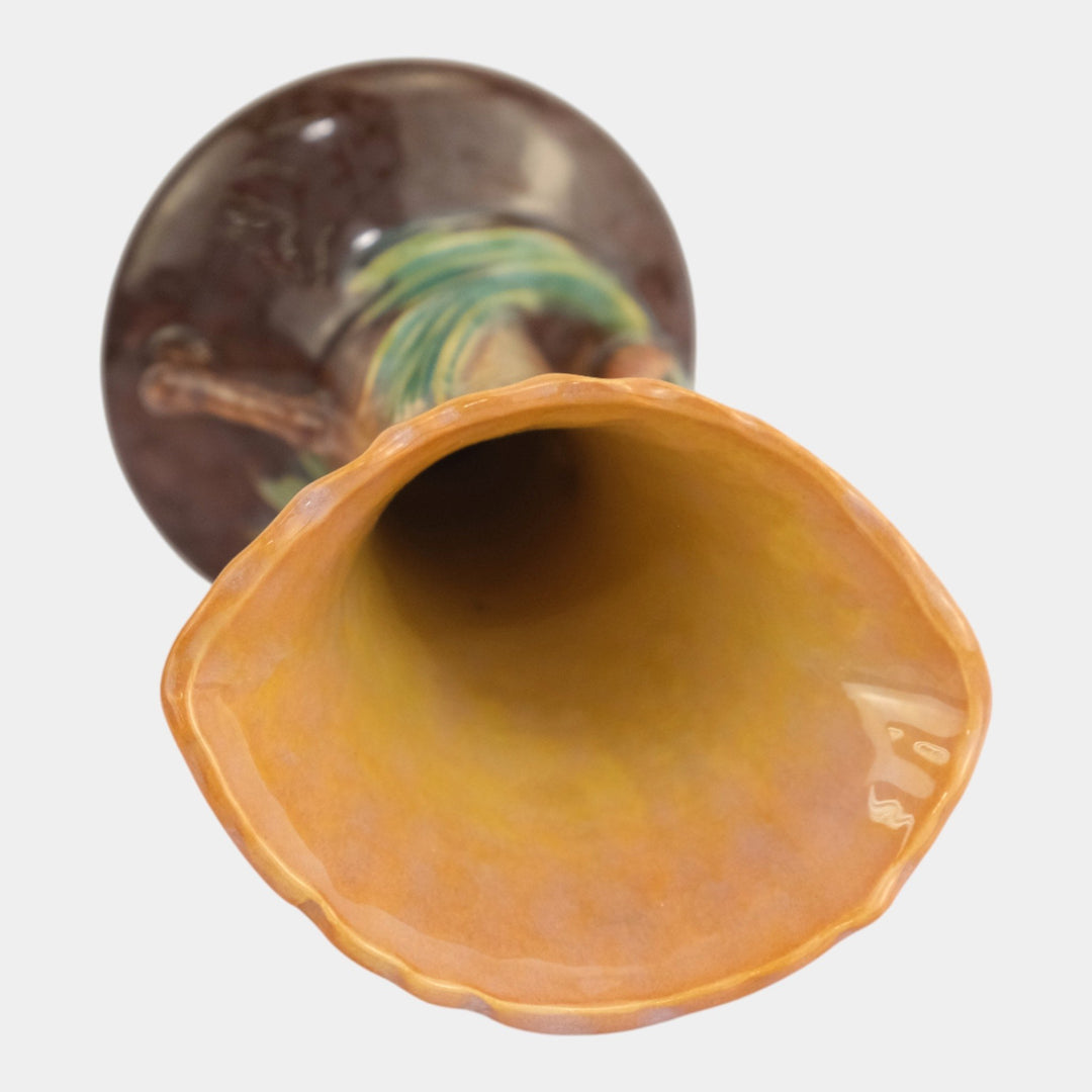 Roseville Wincraft Pine Cone Orange 1948 Mid Century Modern Pottery Vase 2V2-8