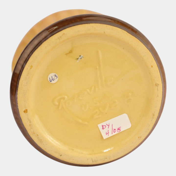 Roseville Wincraft Pine Cone Orange 1948 Mid Century Modern Pottery Vase 2V2-8