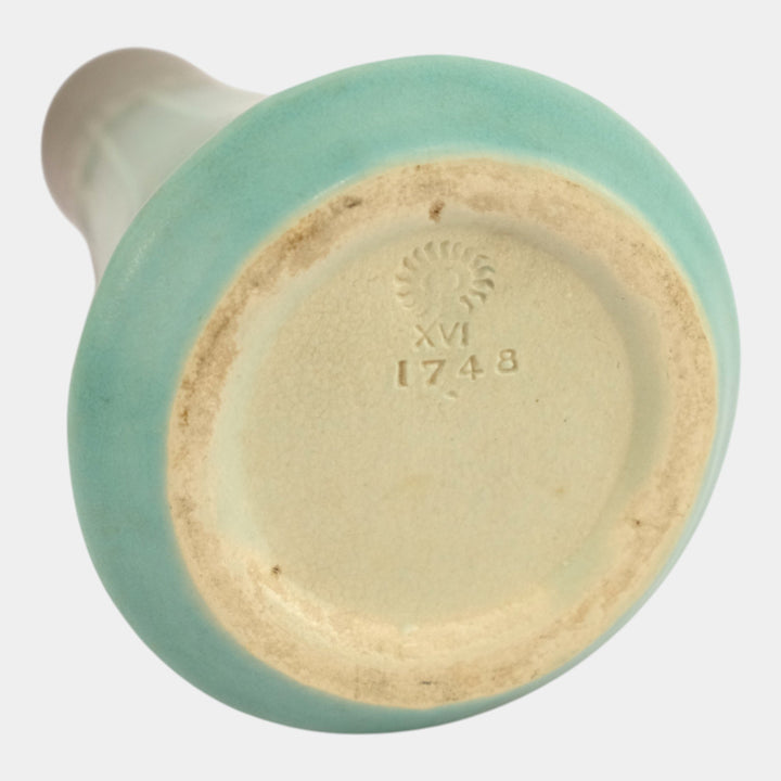 Rookwood Pottery 1916 Art Deco Turquoise Brown Matte Glaze Bud Vase 1748