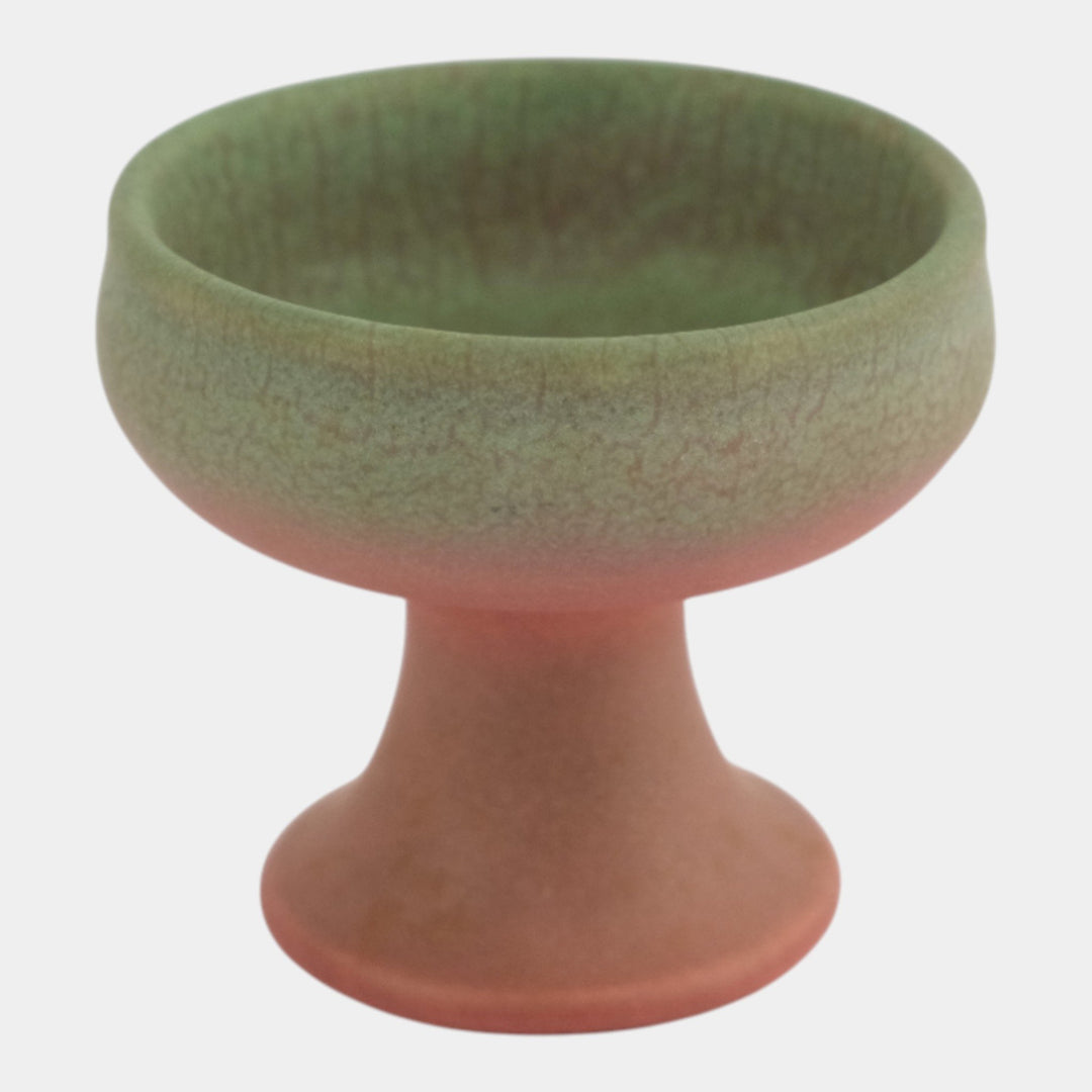 Rookwood Pottery 1908 Arts And Crafts Matte Pink Green Pedestal Compote 1614