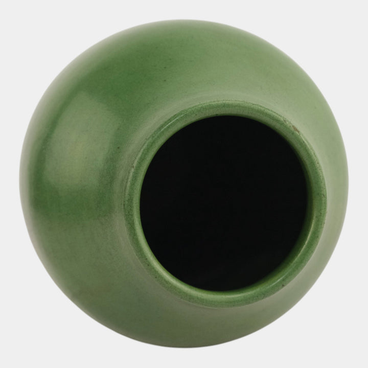 Strobl Ohio Vintage Pottery Matte Green Arts And Crafts Large Vase 1522