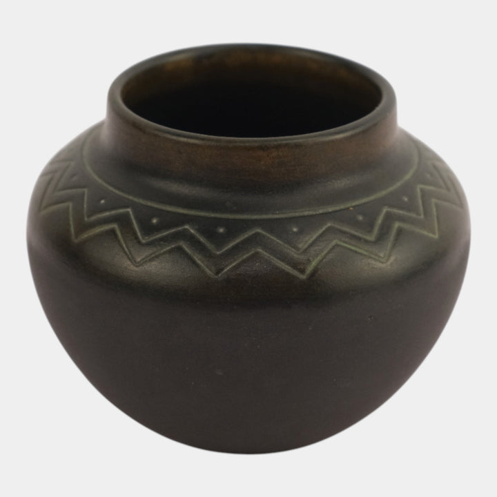 Norse 1903-13 Vintage Art Pottery Geometric Design Bronze Ware Ceramic Vase 44