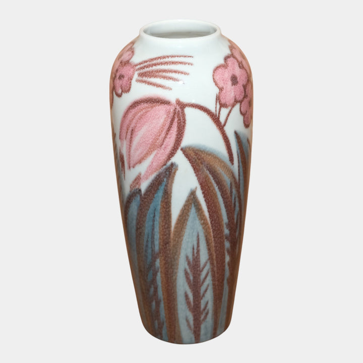 Kenton Hills 1940s Vintage Art Pottery Pink Floral MCM Lamp Vase 176 Hentschel - Just Art Pottery