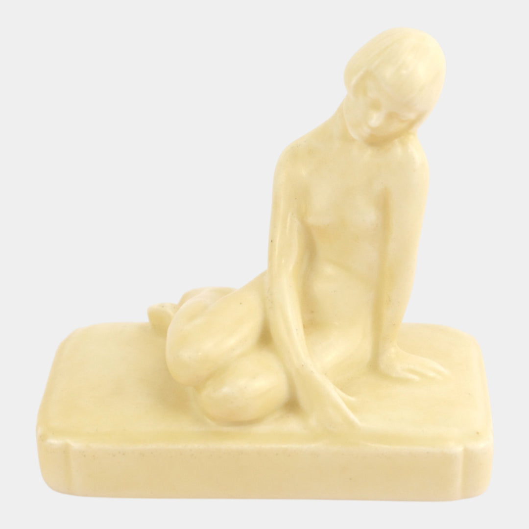 Rookwood 1927 Vintage Art Pottery Matte Ivory Nude Female Paperweight 2868 Abel - Just Art Pottery